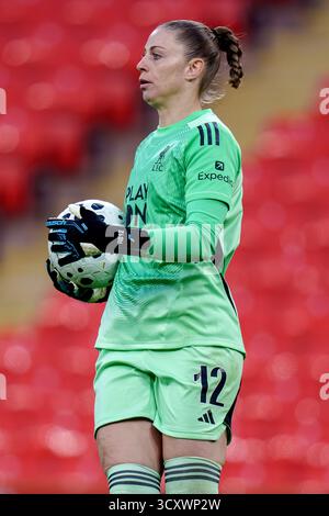 Liverpool FC / Manchester City FC Barclays Super League femme ANFIELD STADIUM ANGLETERRE 12 octobre 2025 Rafaela Borggrafe de Liverpool lors du match de Super League féminine Barclays entre Liverpool FC et Manchester City FC au stade Anfield le 12 octobre 2025 à Liverpool Angleterre. Banque D'Images