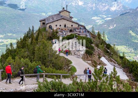 KEHLSTEINHAUS, ALLEMAGNE - 19 MAI 2024 : Voici le nid d'aigle (Kehlsteinhaus), une maison construite sur la montagne Kehlstein en cadeau du NSDAP à H. Banque D'Images