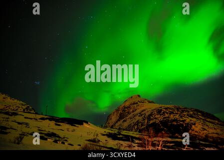 Aurores boréales dans le ciel de Norvège Banque D'Images