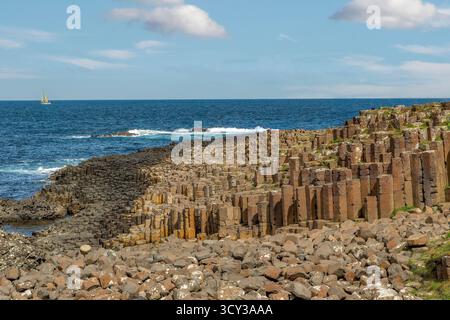 Giant's Causeway, près de Bushmills, Antrim, Irlande du Nord Banque D'Images