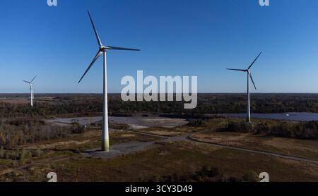 Générateurs éoliens pour la production propre d'énergie électrique. Banque D'Images