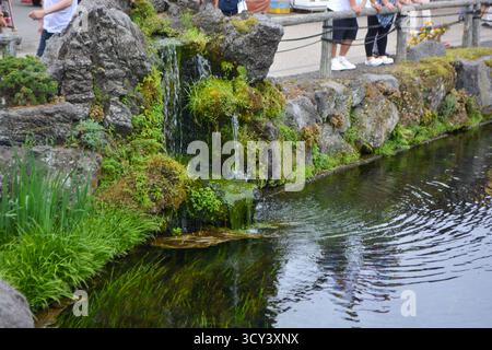 L'ancien village d'Oshino Hakkai dans le district de Minamitsuru, préfecture de Yamanashi, Japon. Banque D'Images