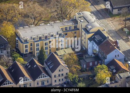 Vue aérienne, maison de retraite am Schillerplatz, Mitte, Hamm, région de la Ruhr, Rhénanie du Nord-Westphalie, Allemagne, maison de retraite, maison de retraite, soins et garderie Banque D'Images