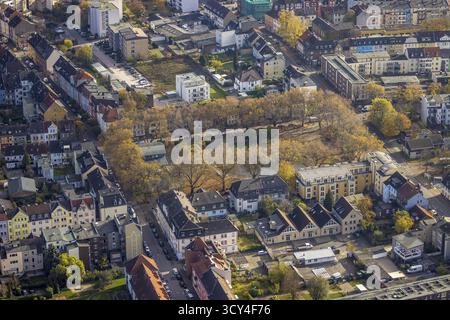 Vue aérienne, Schillerplatz, maison de retraite am Schillerplatz, Mitte, Hamm, région de la Ruhr, Rhénanie du Nord-Westphalie, Allemagne, maison de retraite, h des personnes âgées Banque D'Images