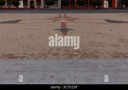 Les tuiles sont disposées dans les modèles nationaux de Biélorussie Banque D'Images