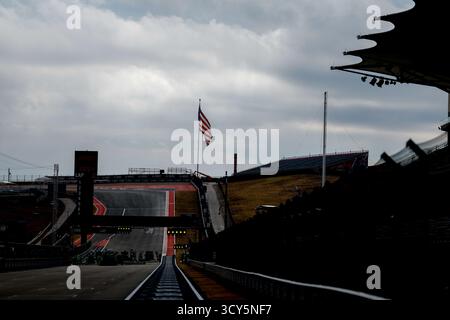 Austin, Etats-Unis. 16 octobre 2025. Vue générale de la ligne droite principale du COTA lors du Grand Prix de formule 1 des États-Unis 2025, 19ème manche du Championnat du monde de formule 1 de la FIA 2025 du 17 au 19 octobre 2025 sur le circuit des Amériques, à Austin, Texas, États-Unis d'Amérique - photo DPPI crédit : DPPI Media/Alamy Live News Banque D'Images