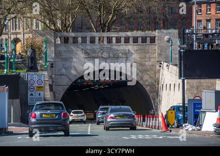 Côté Liverpool (Pier Head) entrée du tunnel Queensway (Birkenhead tunnel) , qui a été utilisé dans Harry Potter et les reliques de la mort Banque D'Images