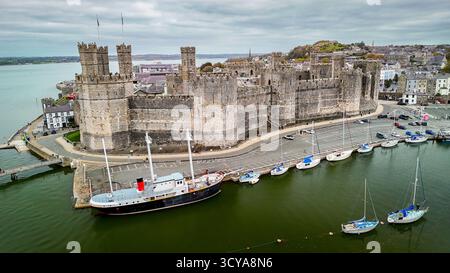 Château de Caernarfon, Pays de Galles du Nord Banque D'Images