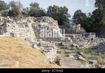 fouilles de la ville antique et des ruines de troie en turquie Banque D'Images