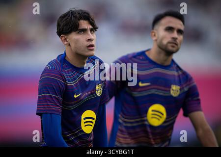 Barcelone, Espagne. 18 octobre 2025. Lors d'un match de la Liga EA Sports entre le FC Barcelone et le Girona FC à l'Estadi Olimpic Lluis Companys à Barcelone, Espagne, le 18 octobre 2025. Photo de Felipe Mondino crédit : Agence photo indépendante/Alamy Live News Banque D'Images