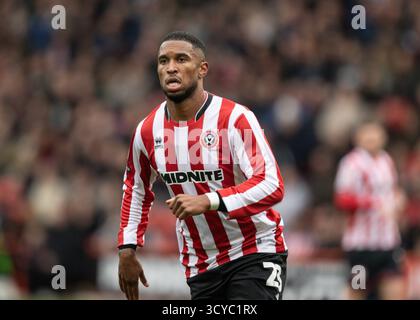 Sheffield, Royaume-Uni. 18 octobre 2025. Tyrese Campbell de Sheffield United lors du match du Sky Bet Championship Sheffield United vs Watford à Bramall Lane, Sheffield, Royaume-Uni, le 18 octobre 2025 (photo par Richard Bierton/News images) à Sheffield, Royaume-Uni le 18/10/2025. (Photo de Richard Bierton/News images/SIPA USA) crédit : SIPA USA/Alamy Live News Banque D'Images