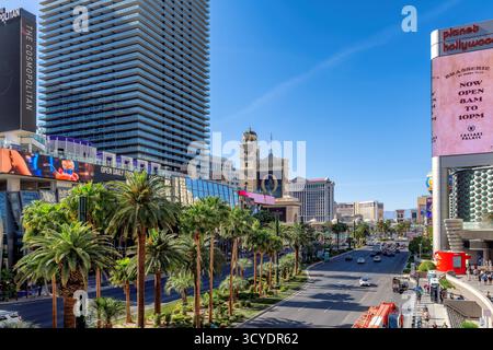 Horizon de Las Vegas Boulevard à Las Vegas, Nevada. Banque D'Images