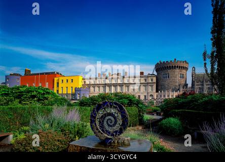 Le Château de Dublin et les jardins de l'Irlande Banque D'Images