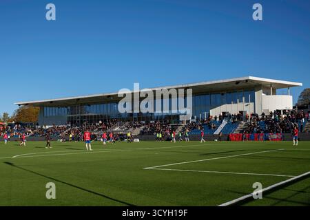 Elsinore, Danemark. 18 octobre 2025. Helsingor Stadion vu lors du match de Betinia Liga entre Hillerod Fodbold et Hvidovre IF à Elsinore. Crédit : Gonzales photo/Alamy Live News Banque D'Images
