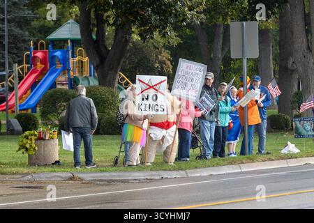 No Kings Rally, Greenville Michigan, USA, 18 octobre 2025 Banque D'Images