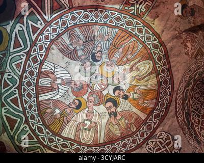 Megab, Ethiopie - 22 août 2025 : les vieilles peintures d'Abuna Yemata Guh près de Megab sur Ethopia Banque D'Images