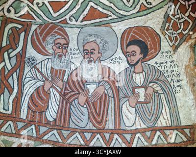 Megab, Ethiopie - 22 août 2025 : les vieilles peintures d'Abuna Yemata Guh près de Megab sur Ethopia Banque D'Images
