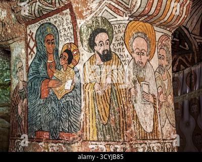 Megab, Ethiopie - 22 août 2025 : les vieilles peintures d'Abuna Yemata Guh près de Megab sur Ethopia Banque D'Images