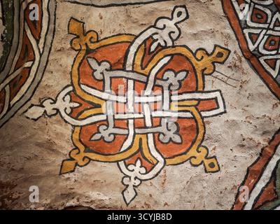 Megab, Ethiopie - 22 août 2025 : les vieilles peintures d'Abuna Yemata Guh près de Megab sur Ethopia Banque D'Images