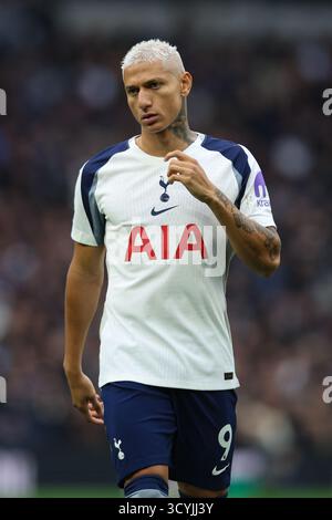 LONDRES, Royaume-Uni - 19 octobre 2025 : Richarlison de Tottenham Hotspur lors du match de premier League entre Tottenham Hotspur FC et Aston Villa FC au Tottenham Hotspur Stadium (crédit : Craig Mercer/ Alamy Live News) Banque D'Images