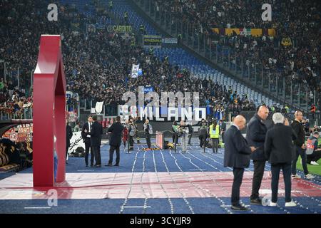 10 octobre 2025, stade Olimpico, Rome, Italie ; Serie A Enilive Football match ; Roma versus Internazionale ; fans de l'Inter Banque D'Images
