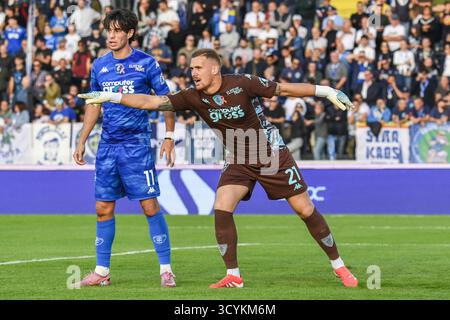 Empoli, Italie. 19 octobre 2025. Andrea Fulignati (Empoli) en action lors de l'Empoli FC vs Venezia FC, match de football italien Serie B à Empoli, Italie, 19 octobre 2025 crédit : Agence photo indépendante/Alamy Live News Banque D'Images