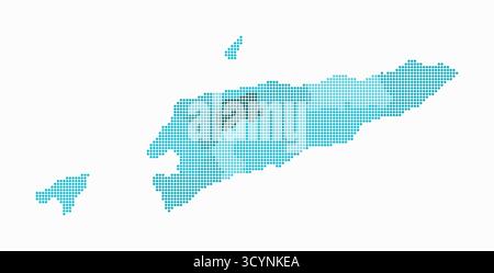 Carte en pointillés du Timor-Leste. Carte de style numérique du pays sur fond blanc. Forme Timor-Leste avec des points circulaires. Style de points colorés. Illustration de Vecteur