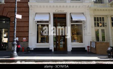 New York, États-Unis, boutique cartier sur une rue soho. Banque D'Images