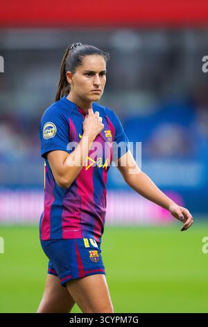 Sant Joan Despi, Espagne, 19 octobre 2025. Joueur féminin du FC Barcelone (18 ans) Kika Nazareth lors du match LigaF entre le FC Barcelone et le Granada FC au stade Johan Cruyff, Sant Joan Despi, Espagne, le 19 octobre 2025. Crédit : Joan Gosa/Alamy Live News Banque D'Images