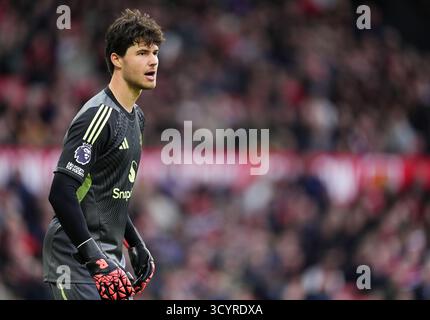 Photo de dossier datée du 04/10/2025 de Senne Lammens, qui a commencé sa carrière à Manchester United, n'aurait guère pu aller mieux, mais le belge ne se laisse pas emporter. Date d'émission : lundi 20 octobre 2025. Banque D'Images