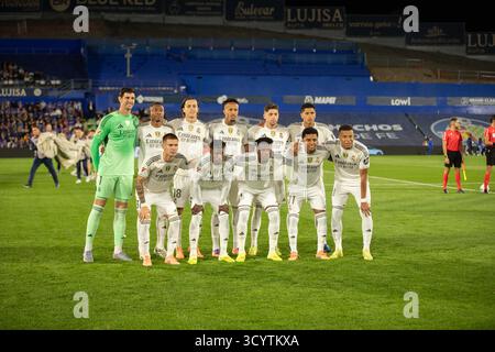 Getafe, Espagne. 19 octobre 2025. Team Real Madrid pendant Getafe CF et Real Madrid au Colisée Stadium. (Photo de Rafael Beltran/Alamy Live News) Banque D'Images
