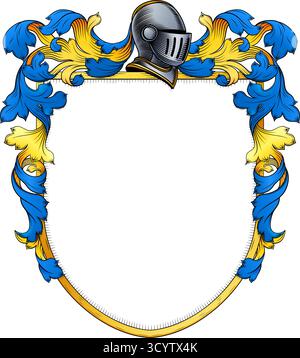 Blason de la famille Heraldry bouclier médiéval Illustration de Vecteur