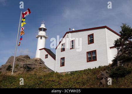 Phare de Lobster Cove Head et Keeper’s House à gros Morne, Terre-Neuve Banque D'Images