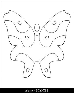 Dessin de contour de papillon dispose de formes abstraites simples parfaites pour les enfants coloriant la page de livre Illustration de Vecteur