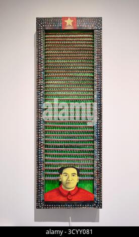 1964 Mao und Die Gymnasiasten construction. Exposition de Thomas Bayrle au musée d'art Pinacoteca à l'ancien siège de Fiat à Turin, Turin, Italie. Banque D'Images