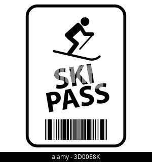 icône forfait de ski. panneau de billet de forfait de ski. concept de sport d'hiver. style plat. Banque D'Images