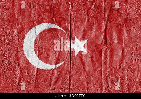 Drapeau de dinde sur papier drapeau de dinde sur un papier en gros plan Banque D'Images