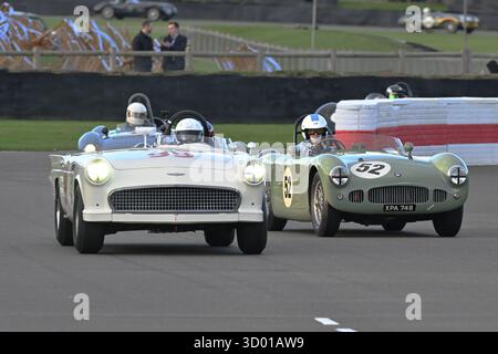 Bill Shepherd, Romain Dumas, Ford Thinderbird, Battlebird, Dean Baker, Gregor Fisken, HWM-Jaguar, Freddie March Memorial Trophy, une course de soixante minutes i. Banque D'Images