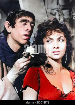 Notre-Dame de Paris le bossage de notre Dame année : 1956 France / Italie réalisé par : Jean Delannoy Gina Lollobrigida, Anthony Quinn Banque D'Images
