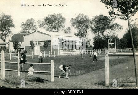 Brou, le Parc des Sports Département Français : 28 - Eure-et-Loir région : Centre-Val de Loire carte postale vintage, début du XXe siècle Banque D'Images