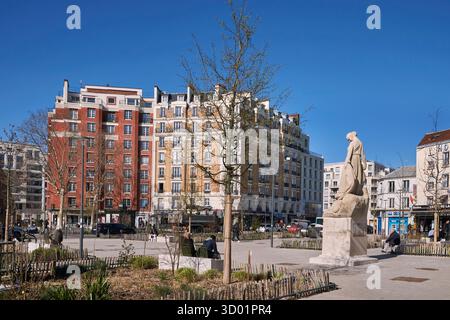 France, Seine Saint Denis, Saint Ouen, place de la République Banque D'Images