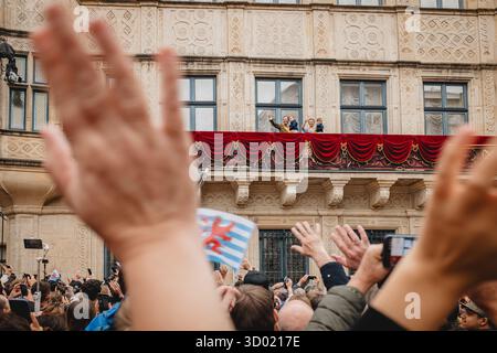 LUXEMBOURG - 3 octobre 2025 : reportage de l'historique Trounwiessel, célébrations de l'adhésion du nouveau Grand-Duc de Luxembourg Banque D'Images