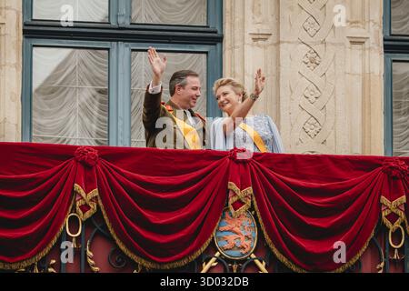 LUXEMBOURG - 3 octobre 2025 : reportage de l'historique Trounwiessel, célébrations de l'adhésion du nouveau Grand-Duc de Luxembourg Banque D'Images