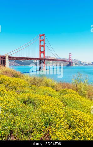 Vue sur le Golden Gate Bridge, San Francisco, California, USA Banque D'Images