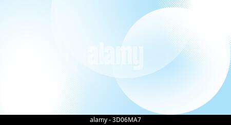 Fond abstrait minimaliste avec une palette douce apaisante bleu clair et blanc. Eléments deux grands cercles qui se chevauchent et créent une sensation de profondeur Banque D'Images