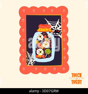 Image d'Halloween : un truc ou un plaisir Illustration de Vecteur