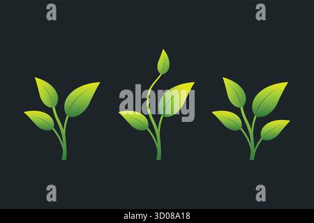 Jeune plantes Set illustration vectorielle. Illustration de Vecteur