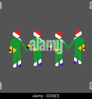 citoyens africains les africains debout ensemble soutiennent concept union se tenant les mains ensemble Illustration de Vecteur