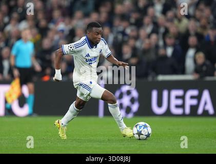 Kopenhagen, Danemark. 21 octobre 2025. Football : Ligue des Champions, journée 3, FC Copenhague - Borussia Dortmund, tour préliminaire, à Telia Parken. Youssoufa Moukoko (FC Copenhague) en action. Crédit : Marcus Brandt/dpa/Alamy Live News Banque D'Images