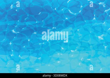 Vue d'ondulation de la surface de l'eau bleue depuis le haut Illustration de Vecteur